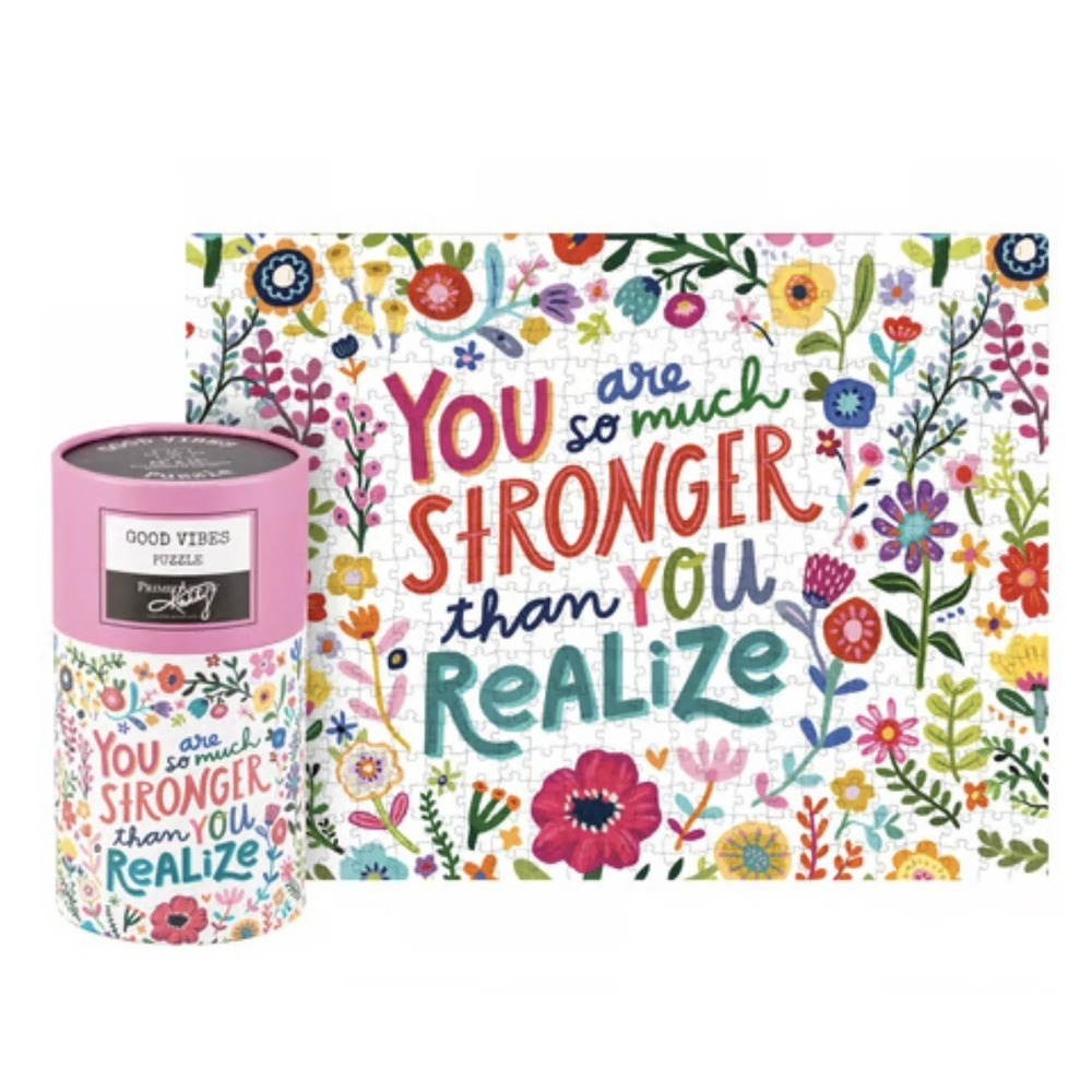 Primitive by Kathy Good Vibes Puzzle You Are Stronger Than You Realize 500 Pc